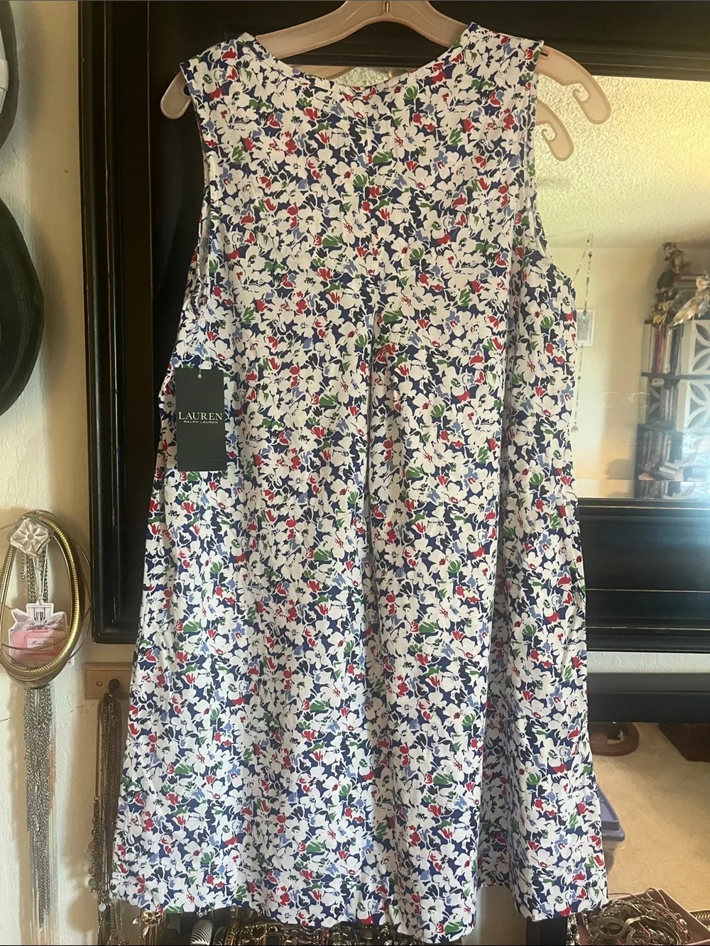 NWT Lauren Ralph Lauren Sleeveless 100 % Cotton Floral Shift Dress or Nightgown - Picture 4 of 5